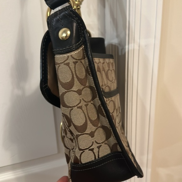 Coach bleecker monogram signature canvas leather shoulder bag with dustbag - Picture 8 of 14